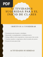 Actividades Sugeridas para El Inicio de Clases