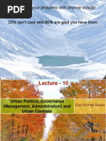 Lecture-10 Urban Politics, Governance (Management, Administartion) & Urban Controls