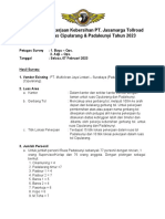 Hasil Survey Pekerjaan Kebersihan PT. Jasamarga Tollroad Operator Ruas Cipularang & Padaleunyi Tahun 2023