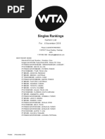 Wta Singles Rankings 2019