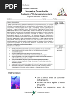 Evaluación N°2 Segundo Semestre - LYC - Lectura Complementaria Historia de Una Gaviota