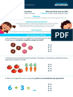 Evaluación Sumativa de Matemática Miércoles 30 de Junio de 2021