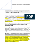 Personas Naturales No Residentes Que Deben Presentar La Declaración de Renta Por El Año Gravable 2021