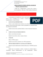 Orientação de Preenchimento Formulário de Análise de Projeto Arquitetônico Visa Roo PDF