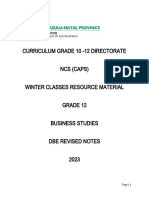 2023 Revised Grade 12 BSTD Dbe Notes