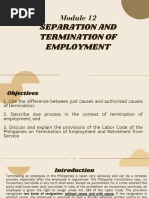 Module 12 Separation and Termination of Employment PDF