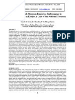 Effect of Work Stress On Employee Performance in The Public Sector in Kenya: A Case of The National Treasury