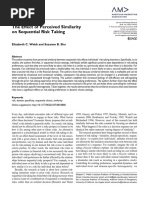 The Effect of Perceived Similarity On Sequential Risk Taking (Webb & Shu)