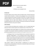 Reporte de Lectura Célestin Freinet - Carranza Diana