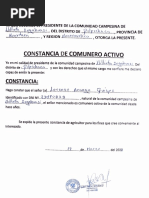 Constancia de Comunero Activo