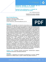 Identidad Profesional Docente y El Desafio de La Transformación Al Interior de Una Institución Educativa