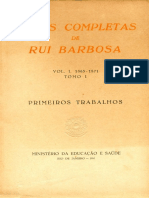 Obras Completas - Rui Barbosa - Vol. I.1