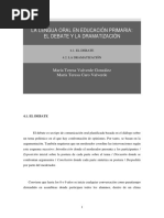 La Lengua Oral en Educación Primaria. El Debate y La Dramatización PDF