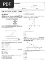 Lista Geometria Analítica - 2° Mil