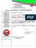 Certificate of Residency