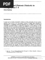 BALTZLY. Aristotelian and Platonic Dialectics in Metaphysics 4