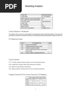 Marketing Analytics Course Outline - 2022 - Dr. Avil