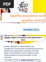 Quality Assurance and Quality Control