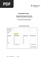 IMS IA Training Questin Paper