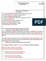 Grade 5 - Simple Present Tense - Answer Key