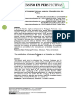 As Contribuições Da Pedagogia Freireana para Uma Educação Como Ato Político