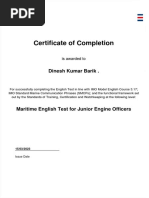 Certification Maritime English Test For Junior Engine Officers Dineshbarikb19