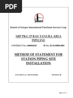 MIP17-MS-2016 Method Statement For Station Piping Site Installation - Rev.00