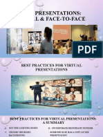 Best Practices For Virtual Presentations and F2F Presentations