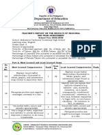 English 8 - Teachers Report On The Results of Regional Mid Year Assessment