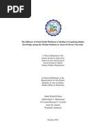 The Influence of Social Media Platforms As Medium of Acquiring Islamic Knowledge Among The Muslim Students of Ateneo de Davao University