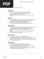 Cognitive Psychology Notes Revised 1 PDF