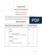 Critical Path: Operations Management