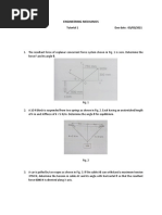 Tutorial 1 Engg. Mechanics-2021 Batch PDF