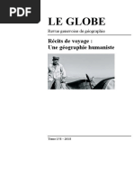 Recits de Voyage Une Geographie Humanist