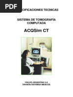 Manual Tomografo Especificaciones Acqsim CT 480v 60hz Revb