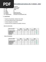 Programación Curricular 5 Grado 2022