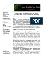 Analysis and Antimicrobial Activity of The Essential Oil of Cyperus Rotundus L. Rhizomes