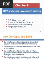 Handout - Chapter 9 - NPV and Other Investment Criteria