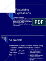 Yr 7 Factorising Expressions