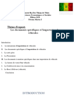 M1S2 EXPOSE Les Documents Spécifiques À L'importation de Véhicules FATIMATA SY PDF