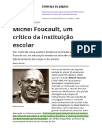 Michel Foucault Um Critico Da Instituicao Escolar PDF