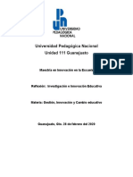 Investigación e Innovación Educativa. Reflexión