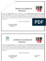 Certificado Op. de Serra Circular Bancada