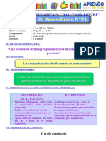 Sesion de Aprendizaje Semana 24 Dia 1 - Comunicacion