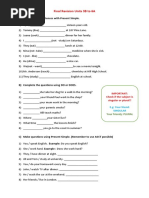 Final Revision Units 3B To 6A