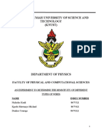 Resistance of A Wire Lab Report