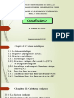 Cours de Cristallochimie Master I