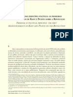 Liberdade Como Princípio Político: Os Primeiros Pronunciamentos de Kant e Fichte Sobre A Revolução