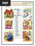 House & Furniture - Prepositions of Place PDF