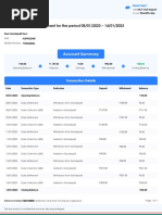 Statement For The Period 08/01/2023 - 14/01/2023: Account Summary